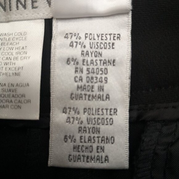 Nine West Ladies Size 10 Black Straight Leg Zipper & 2 Clasp Closure Dress Pants - Picture 4 of 14